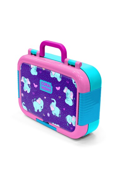 Coral High Kids Mor Pembe Fil Desenli Paslanmaz Çelik Beslenme Kabı 39293 - 4