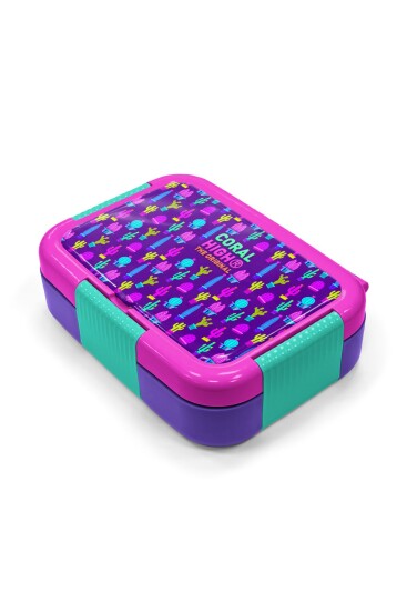 Coral High Kids Mor Pembe Kaktüs Desenli Paslanmaz Çelik Beslenme Kabı 39208 - 2