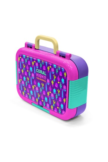 Coral High Kids Mor Pembe Kaktüs Desenli Paslanmaz Çelik Beslenme Kabı 39208 - 4