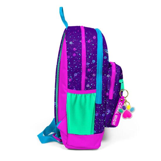 Coral High Kids Mor Pembe Kedi Desenli Dört Bölmeli USB'li Okul Sırt Çantası 23832 - 2
