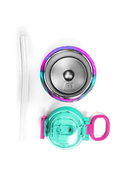 Coral High Kids Mor Pembe Kedi Desenli Pipetli ve Direkt İçim Çelik Termos 500 ml 31800 - 7