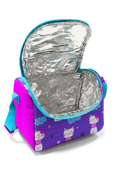 Coral High Kids Mor Pembe Kedi Desenli Thermo Beslenme Çantas 11704 - 4