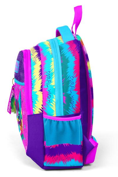 Coral High Kıds Mor Pembe Kedi Desenli Üç Bölmeli Okul Sırt Çantası 23477 - 7