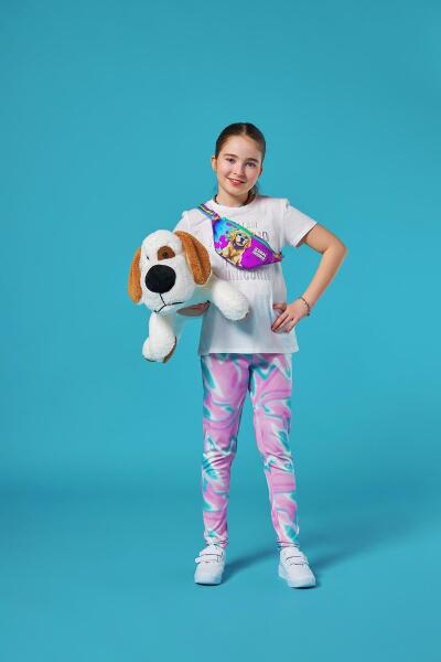 Coral High Kids Mor Pembe Köpek Desenli Bel Çantası 11525 - 2