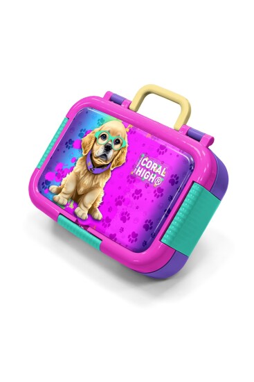 Coral High Kids Mor Pembe Köpek Desenli Paslanmaz Çelik Beslenme Kabı 39333 - Coral High