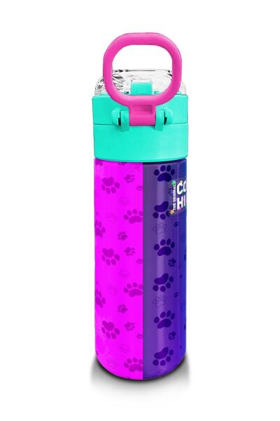Coral High Kids Mor Pembe Köpek Desenli Pipetli ve Direkt İçim Çelik Termos 500 ml 31813 - 3