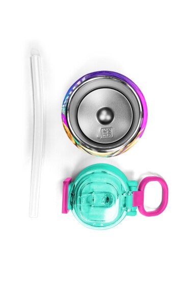 Coral High Kids Mor Pembe Köpek Desenli Pipetli ve Direkt İçim Çelik Termos 500 ml 31813 - 7