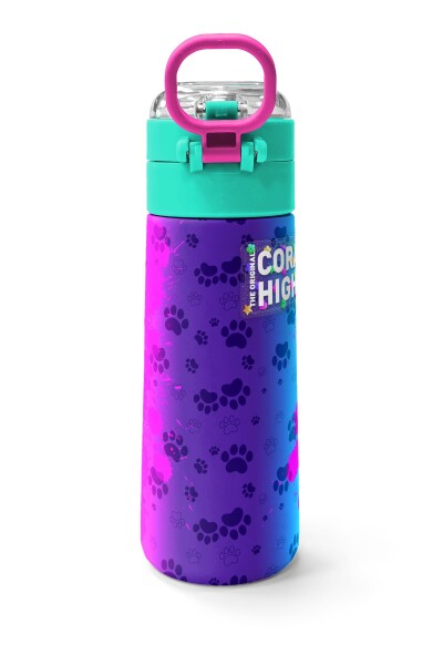 Coral High Kids Mor Pembe Köpek Desenli Pipetli ve Direkt İçim Çelik Termos 500 ml 31813 - 4