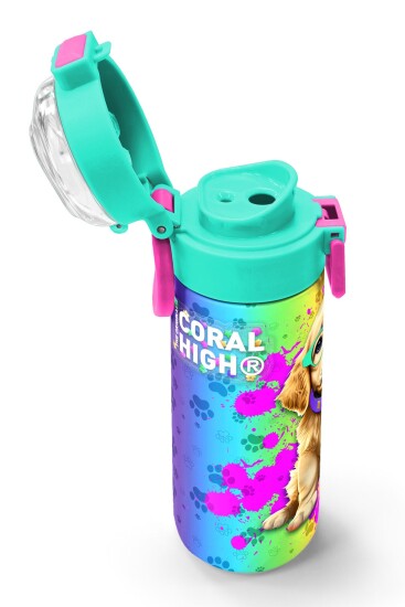 Coral High Kids Mor Pembe Köpek Desenli Pipetli ve Direkt İçim Çelik Termos 500 ml 31813 - 6