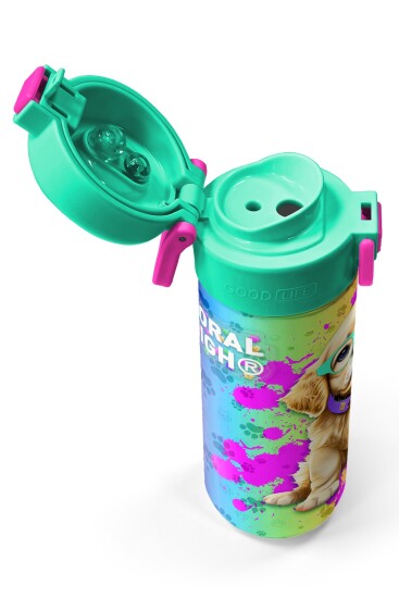 Coral High Kids Mor Pembe Köpek Desenli Pipetli ve Direkt İçim Çelik Termos 500 ml 31813 - 3