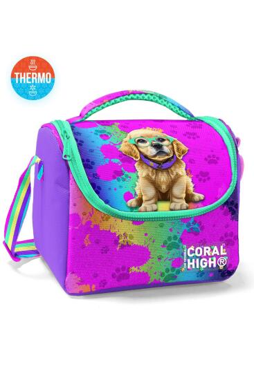 Coral High Kids Mor Pembe Köpek Desenli Thermo Beslenme Çantası 11882 - Coral High KIDS