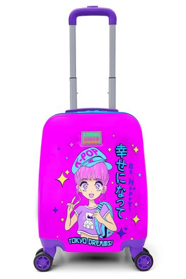 Coral High Kids Mor Pembe Mavi K-Pop Desenli Çocuk Valizi 16727 