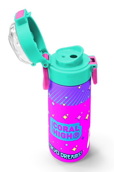 Coral High Kids Mor Pembe Mavi K-PopDesenli Pipetli ve Direkt İçim Çelik Termos 500 ml 31831 - 6