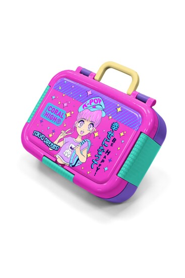 Coral High Kids Mor Pembe Mavi Simli K-Pop Desenli Paslanmaz Çelik Beslenme Kabı 39355 - Coral High