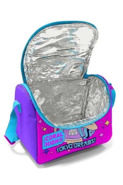Coral High Kids Mor Pembe Mavi Simli K-Pop Desenli Thermo Beslenme Çantası 11849 - 4