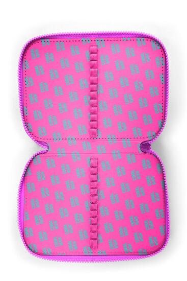 Coral High Kids Mor Pembe Unicorn Deniz Kızı Desenli Çift Katlı Kalem Çanta 11138 - 7