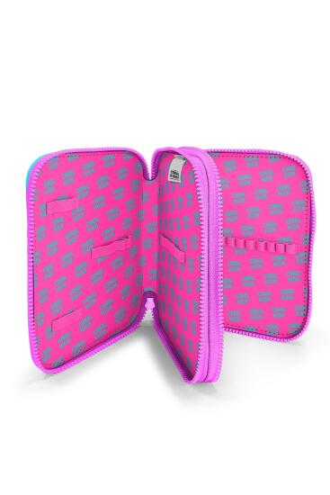 Coral High Kids Mor Pembe Unicorn Deniz Kızı Desenli Çift Katlı Kalem Çanta 11138 - 4