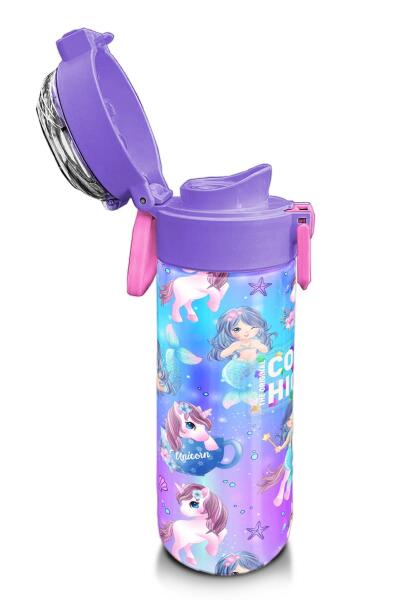 Coral High Kids Mor Pembe Unicorn Deniz Kızı Desenli Pipetli ve Direkt İçim Çelik Termos 500 ml 31982 - 6