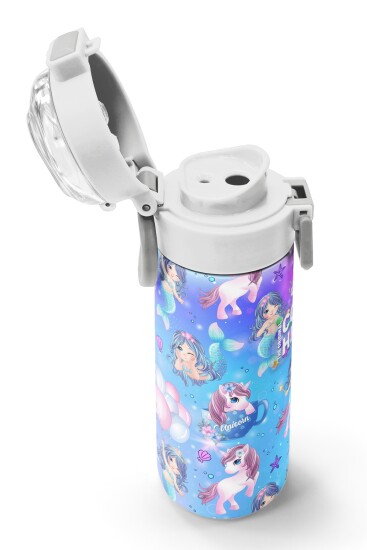 Coral High Kids Mor Pembe Unicorn Deniz Kızı Desenli Pipetli ve Direkt İçim Çelik Termos 500 ml 31982 - 6
