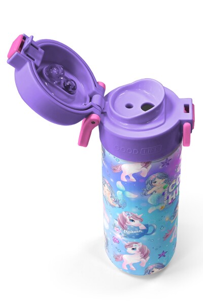 Coral High Kids Mor Pembe Unicorn Deniz Kızı Desenli Pipetli ve Direkt İçim Çelik Termos 500 ml 31982 - 3