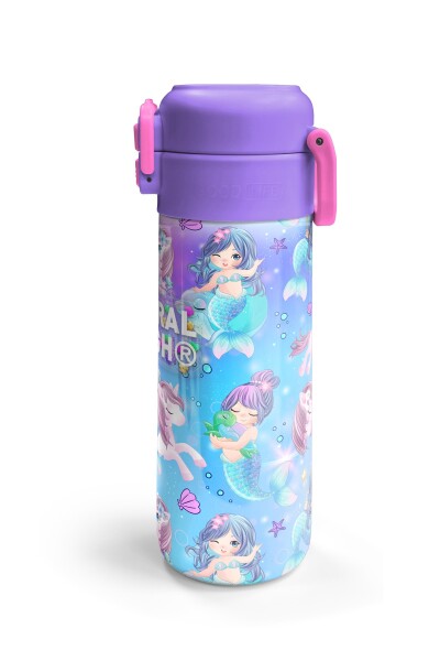 Coral High Kids Mor Pembe Unicorn Deniz Kızı Desenli Pipetli ve Direkt İçim Çelik Termos 500 ml 31982 - 6