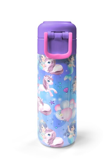 Coral High Kids Mor Pembe Unicorn Deniz Kızı Desenli Pipetli ve Direkt İçim Çelik Termos 500 ml 31982 - 7