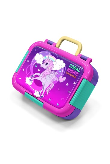 Coral High Kids Mor Pembe Unicorn Desenli Paslanmaz Çelik Beslenme Kabı 39230 - Coral High