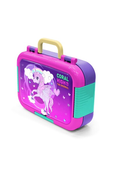 Coral High Kids Mor Pembe Unicorn Desenli Paslanmaz Çelik Beslenme Kabı 39230 - 4