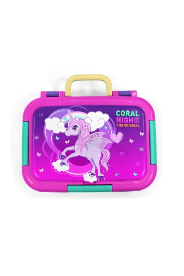 Coral High Kids Mor Pembe Unicorn Desenli Paslanmaz Çelik Beslenme Kabı 39230 - 5