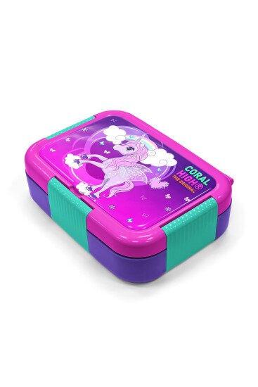 Coral High Kids Mor Pembe Unicorn Desenli Paslanmaz Çelik Beslenme Kabı 39230 - 2