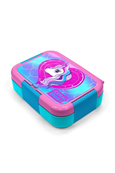 Coral High Kids Mor Pembe Unicorn Desenli Paslanmaz Çelik Beslenme Kabı 39327 - 2