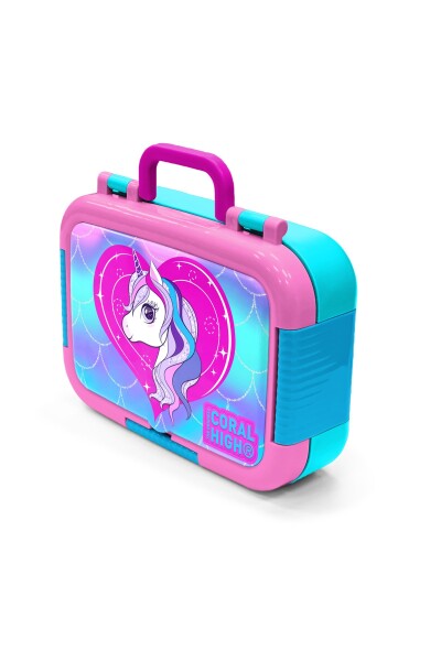 Coral High Kids Mor Pembe Unicorn Desenli Paslanmaz Çelik Beslenme Kabı 39327 - 4