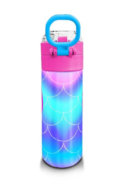 Coral High Kids Mor Pembe Unicorn Desenli Pipetli ve Direkt İçim Çelik Termos 500 ml 31807 - 3
