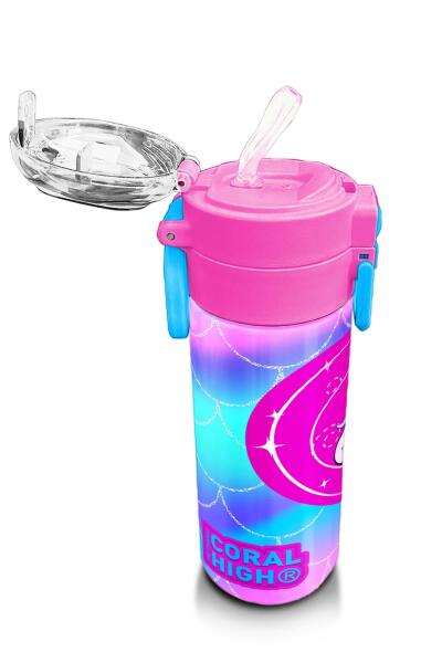 Coral High Kids Mor Pembe Unicorn Desenli Pipetli ve Direkt İçim Çelik Termos 500 ml 31807 - 5