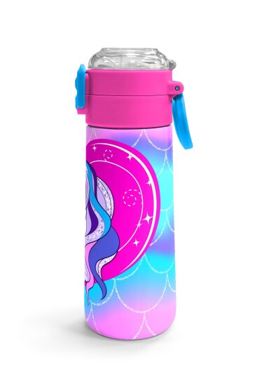 Coral High Kids Mor Pembe Unicorn Desenli Pipetli ve Direkt İçim Çelik Termos 500 ml 31807 - 3