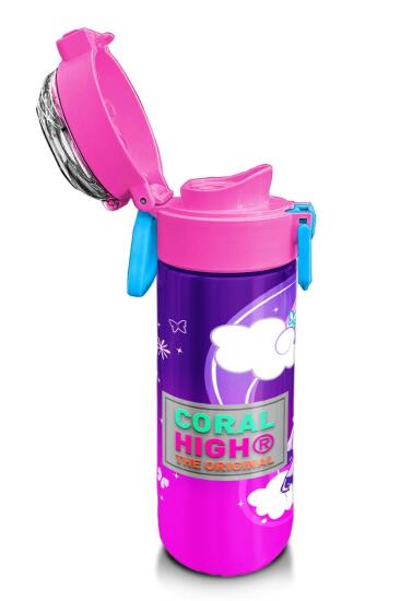 Coral High Kids Mor Pembe Unicorn Desenli Pipetli ve Direkt İçim Çelik Termos 500 ml 31923 - 6