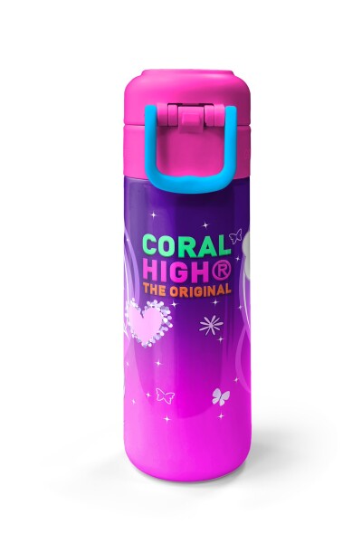 Coral High Kids Mor Pembe Unicorn Desenli Pipetli ve Direkt İçim Çelik Termos 500 ml 31923 - 7