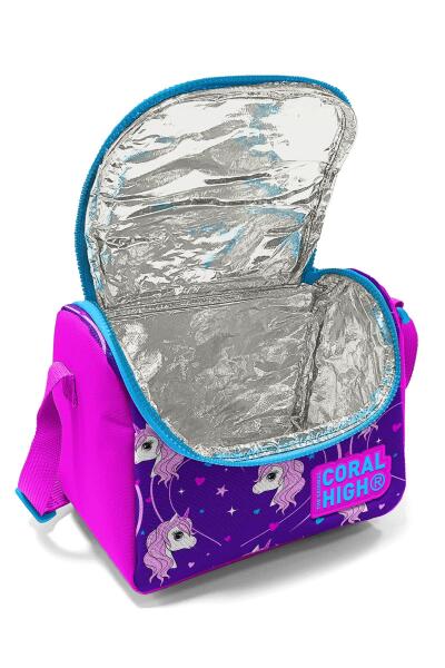 Coral High Kids Mor Pembe Unicorn Desenli Simli Thermo Beslenme Çantası 11856 - 4