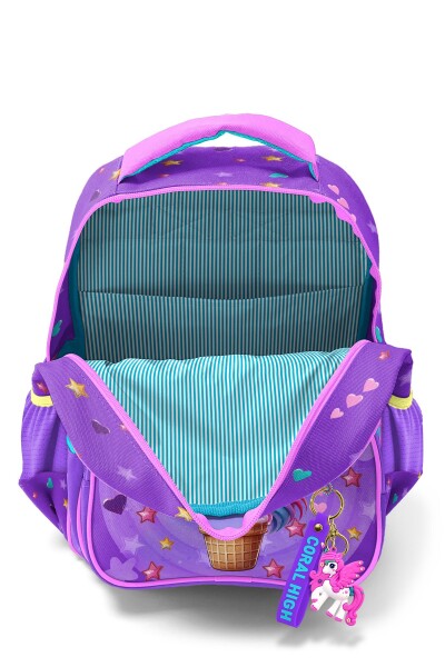 Coral High Kids Mor Pembe Unicorn Dondurma Desenli 3’lü Okul Çanta Seti SET0114421 - 3