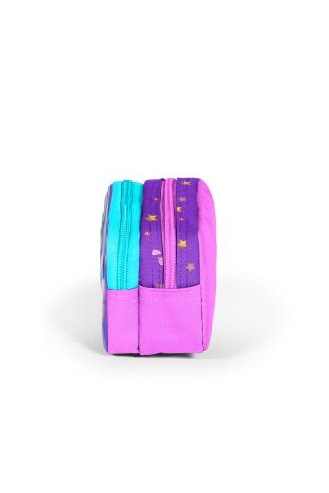 Coral High Kids Mor Pembe Unicorn Dondurma Desenli İki Bölmeli Kalem Çantası 12095 - 2