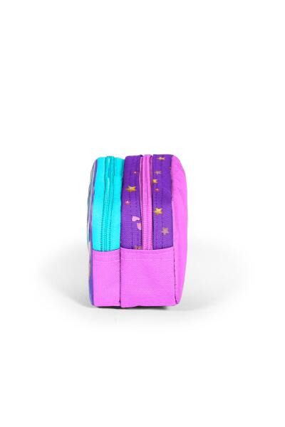 Coral High Kids Mor Pembe Unicorn Dondurma Desenli İki Bölmeli Kalem Çantası 12095 - 2