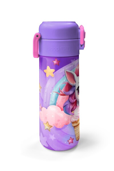 Coral High Kids Mor Pembe Unicorn Dondurma Desenli Pipetli ve Direkt İçim Çelik Termos 500 ml 31859 - 5
