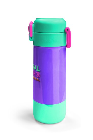 Coral High Kids Mor Renk Detaylı Desenli Pipetli ve Direkt İçim Çelik Termos 500 ml 31941 - 6