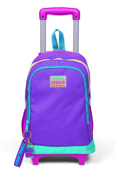 Coral High Kids Mor Renk Detaylı Üç Bölmeli Çekçekli Okul Sırt Çantası 23934 - 9