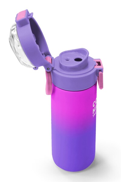 Coral High Kids Mor Renk Geçişli Desenli Pipetli ve Direkt İçim Çelik Termos 500 ml 31963 - 6