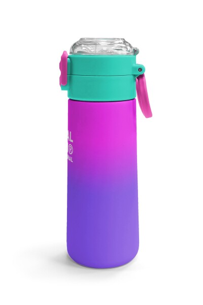 Coral High Kids Mor Renk Geçişli Desenli Pipetli ve Direkt İçim Çelik Termos 500 ml 31963 - 3
