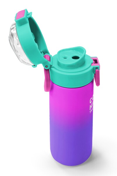 Coral High Kids Mor Renk Geçişli Desenli Pipetli ve Direkt İçim Çelik Termos 500 ml 31963 - 6