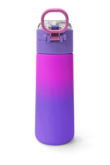 Coral High Kids Mor Renk Geçişli Desenli Pipetli ve Direkt İçim Çelik Termos 500 ml 31963 - 4
