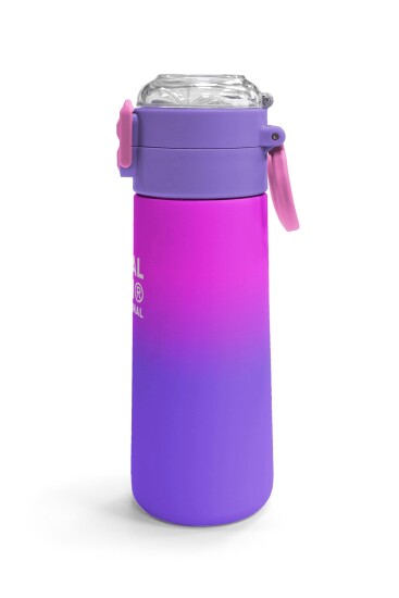 Coral High Kids Mor Renk Geçişli Desenli Pipetli ve Direkt İçim Çelik Termos 500 ml 31963 - 3