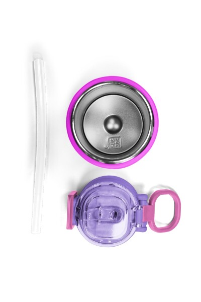 Coral High Kids Mor Renk Geçişli Desenli Pipetli ve Direkt İçim Çelik Termos 500 ml 31963 - 7
